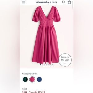 Abercrombie and fitch Puff Sleeve Corset Midi Dress